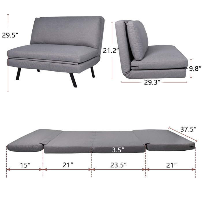 Mercury Row® Teen Jair Twin 37.6'' Upholstered Cushion Back Futon Chair